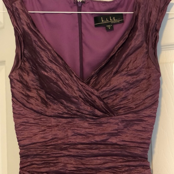 Nicole Miller bodycon dress in eggplant color - Picture 3 of 5